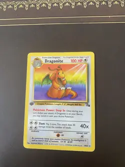 1st Edition Dragonite 19/62 Fossil Non Holo Rare Pokemon Card - Image 1