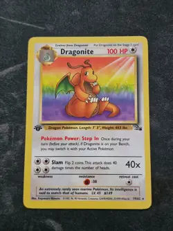 1st Edition Dragonite 19/62 Fossil Non Holo Rare Pokemon Card - Image 1