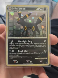 Umbreon 10/90 HGSS Undaunted Cracked Ice Holo Card MP - Image 1