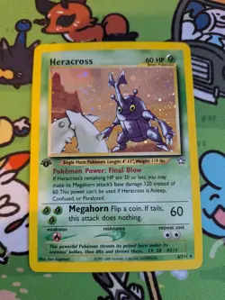 1st Edition Heracross 6/111 Neo Genesis 2000 Holo Rare WOTC Pokemon Card TCG - Image 1