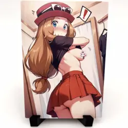 PokeGirl Serena Sexy Anime Waifu Girl Doujin Lewd Goddess Story Holo Art Card - Image 1