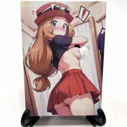 PokeGirl Serena Sexy Anime Waifu Girl Doujin Lewd Goddess Story Holo Art Card - Image 2