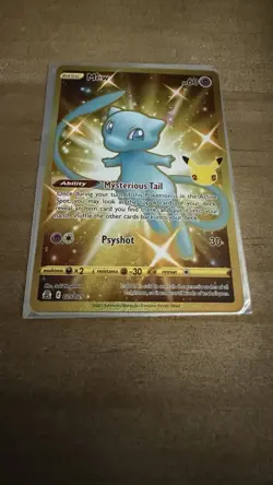 Pokemon Mew Secret Rare Full Art Holo Celebrations 025/025 60 HP Basic Card - Image 1