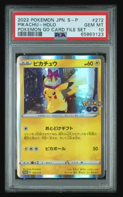 2022 POKEMON JPN S PROMO POKEMON GO CARD FILE SET #272 PIKACHU-HOLO PSA GEM 10 ✨ - Image 1