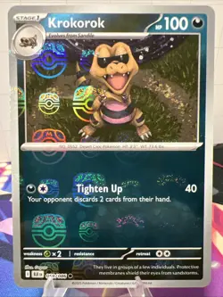 Pokemon Card Krokorok Black Bolt Master Ball Pattern 058/086 - Image 1