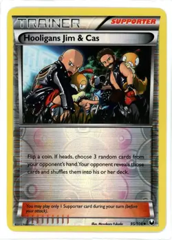 Hooligans Jim & Cas Reverse Holo 95/108 Dark Explorers Pokemon Card - Image 1