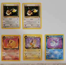 Pokemon TCG Team Rocket Eevee, Dark Flareon, Jolteon, Vaporeon Card Lot 2000 - Image 1
