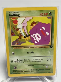 KOFFING - Team Rocket Set - 58/82 VINTAGE WOTC- Pokemon Card - Unlimited - NM - Image 2