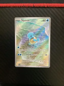 Pokemon TCG Squirtle 170/165 Scarlet & Violet 151 Illustration Rare Holo Card NM - Image 1