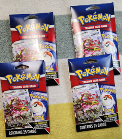 🔥Pokemon LOT TCG 25 Card Pack 1 holo guarantee in each – New Sealed Lot of 4 - Image 1