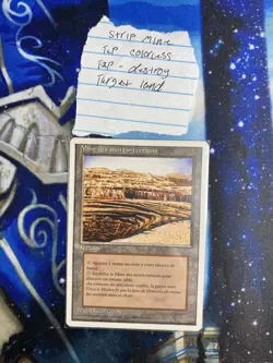 Strip Mine MTG Core Set 4th Edition Regular french white boarder - Image 2