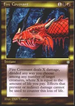 MTG Fire Covenant, Ice Age, Damaged, English - Image 1