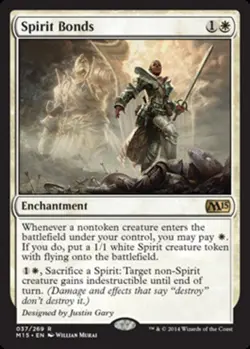 MTG Spirit Bonds - Foil, Magic 2015, Heavily Played, English - Image 1