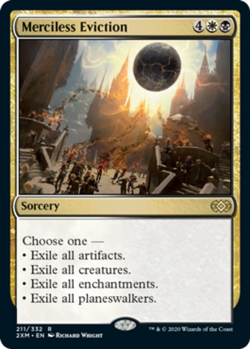 MTG Merciless Eviction - Foil, Double Masters, Moderately Played, English - Image 1