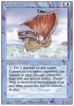MTG Pirate Ship, Revised Edition, Heavily Played, English - Image 1