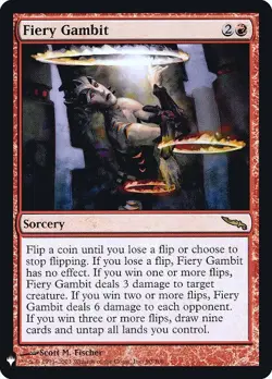 MTG Fiery Gambit - Foil, Mystery Booster, Lightly Played, English - Image 1