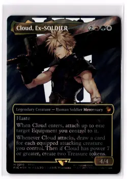 Cloud, Ex-SOLDIER (Borderless) (Surge Foil) 210 Commander: FINAL FANTASY Foil NM - Image 1