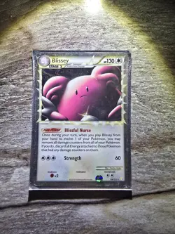 Pokemon Card Blissey Holo Rare, 106/123, Sleeved Since Childhood - Image 1