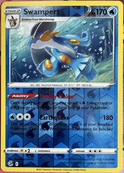 Swampert Reverse Holo Rare - 064/264 - Fusion Strike Pokemon 2021 - Image 1