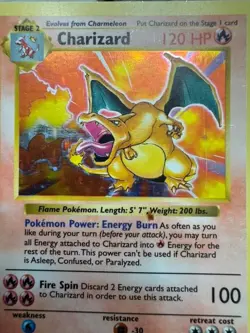 Pokemon TCG Charizard Base Set Holo Unlimited Rare Card 4/102 - Image 1