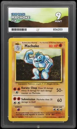 Pokemon TCG Machoke 1999 Base Set Ace 9 - Image 3