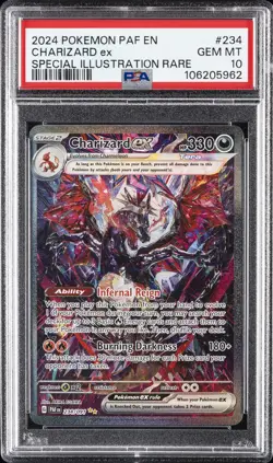 2024 POKEMON PAF EN-PALDEAN FATES SPECIAL ILLUSTRATION RARE CHARIZARD EX PSA 10 - Image 1