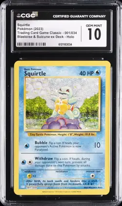 2023 POKEMON TCG CLASSIC #001/034 SQUIRTLE CGC 10 GEM MINT - Image 1