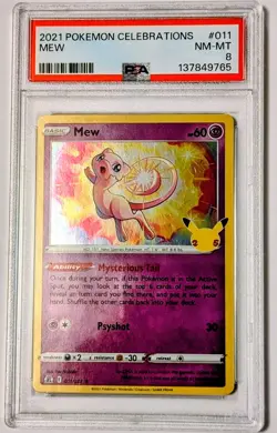 PSA 8 Mew 011/025 Pokemon Celebrations Pokemon TCG - Image 1