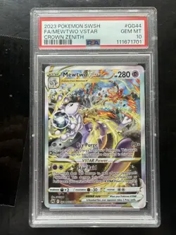 Pokemon Mewtwo VSTAR GG44/GG70 Crown Zenith Ultra Rare Holo PSA 10 - Image 1