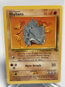 Pokemon TCG Rhyhorn 61/64 Jungle Unlimited Common NM - Image 2