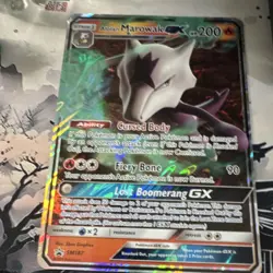 Pokemon TCG Alolan Marowak GX SM187 Sun & Moon Promo Holo 200HP 5ban - Image 1