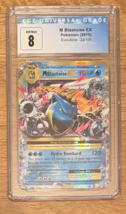 Pokemon TCG 2016 XY Evolutions M Blastoise EX Holo 22/108 | CGC 8 - Image 1