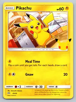 Pikachu 25/25 Non Holo 25th Anniversary McDonald’s Promos Pokemon - Image 1