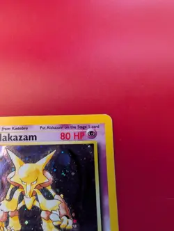 2000 Pokemon—Alakazam #1/130 Base Set 2—Holo Rare Holo (Damaged) - Image 3