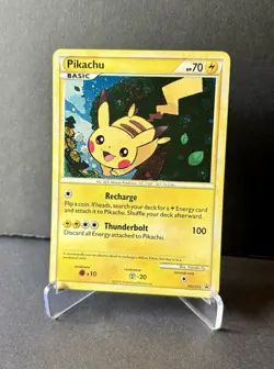 Pokemon TCG 2010 Heart Gold Soul Silver Pikachu HGSS03 Black Star Promo Holo LP - Image 1