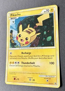 Pokemon TCG 2010 Heart Gold Soul Silver Pikachu HGSS03 Black Star Promo Holo LP - Image 4