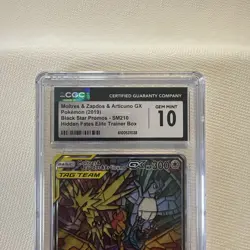 Pokemon TCG Moltres, Zapdos & Articuno GX – SM210 Stained Glass Promo – CGC 10 G - Image 3