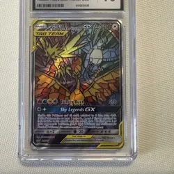 Pokemon TCG Moltres, Zapdos & Articuno GX – SM210 Stained Glass Promo – CGC 10 G - Image 4