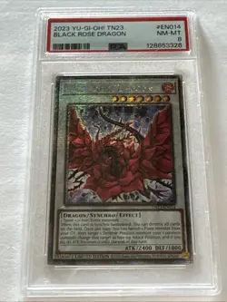 2023 Yu-Gi-Oh! TN23-25TH ANV Tin: Dueling Heroes #EN014 Black Rose Dragon PSA 8 - Image 1