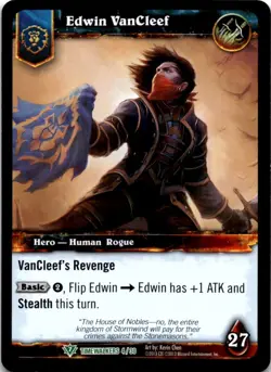 Edwin VanCleef Alternate Art #2 World of Warcraft TCG WOW Timewalkers - Image 1