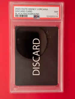2023-DATE DISNEY LORCANA FILLER CARD BLACK BACKGROUND DISCARD CARD PSA 7 - Image 1