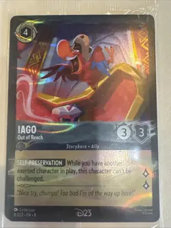 Disney Lorcana D23 2025 Member Exclusive Gift Iago 8/ Foil Promo Card *Sealed* - Image 1