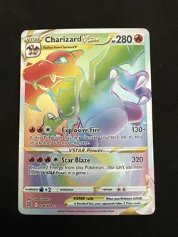 Pokemon TCG Charizard VSTAR Rainbow Secret Rare Card Brilliant Stars 174/172 - Image 1