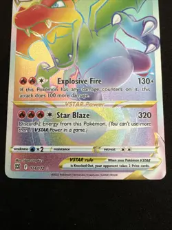 Pokemon TCG Charizard VSTAR Rainbow Secret Rare Card Brilliant Stars 174/172 - Image 3
