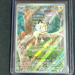 Pokemon Meowth Illustration Rare Holo 106/094 Me02: Phantasmal Flames 70HP Card - Image 1