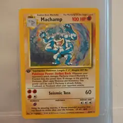 Pokemon Machamp 8/102 Base Set Holo Rare 1st Edition Exclusive Card 1999 - Image 1
