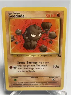 GEODUDE - Fossil Set - 47/62 - Common - Pokemon Card - Unlimited Edition - NM - Image 2