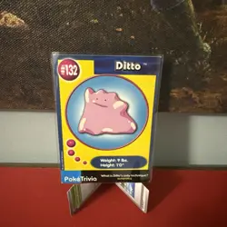 Ditto 1999 Original 151 Pokemon Burger King PokeTrivia Trading Card #132 LP - Image 1