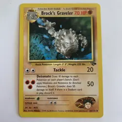 Gym Challenge 34/132 Brock's Graveler Pokemon UNLIMITED Card NM-LP Vintage - Image 1