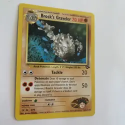 Gym Challenge 34/132 Brock's Graveler Pokemon UNLIMITED Card NM-LP Vintage - Image 3